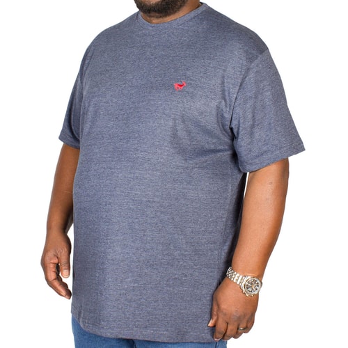 Bigdude Marl Effect T-Shirt Navy