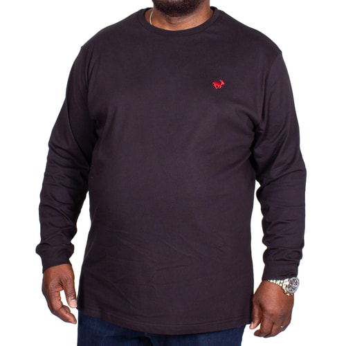 Bigdude Long Sleeve Crew Neck T-Shirt Black