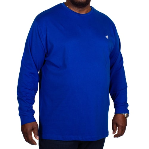 Bigdude Long Sleeve Crew Neck T-Shirt Royal Blue