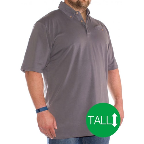 Bigdude Polka Dot Polo Shirt Graphite - Tall
