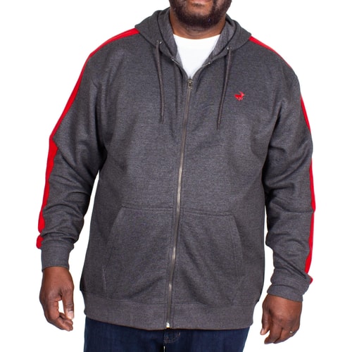 Bigdude Overarm Stripe Hoody Charcoal Tall