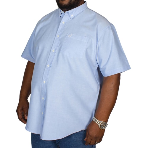 Bigdude Short Sleeve Oxford Shirt Blue