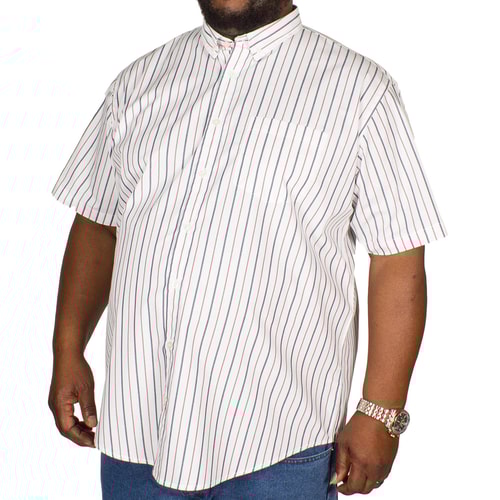 Bigdude Short Sleeve Stripe Shirt White