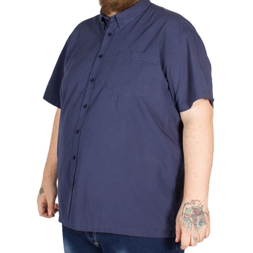 Bigdude Dot Pattern Short Sleeve Shirt Navy