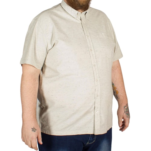 Bigdude Speckled Marl Short Sleeve Shirt Grey