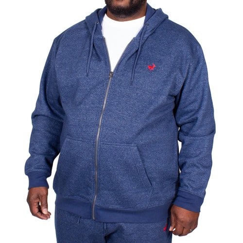 Bigdude Marl Full Zip Hoody Denim Tall