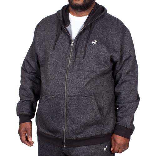 Bigdude Marl Full Zip Hoody Black