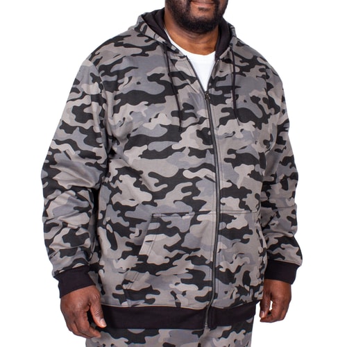 Bigdude Camouflage Full Zip Hoody Grey