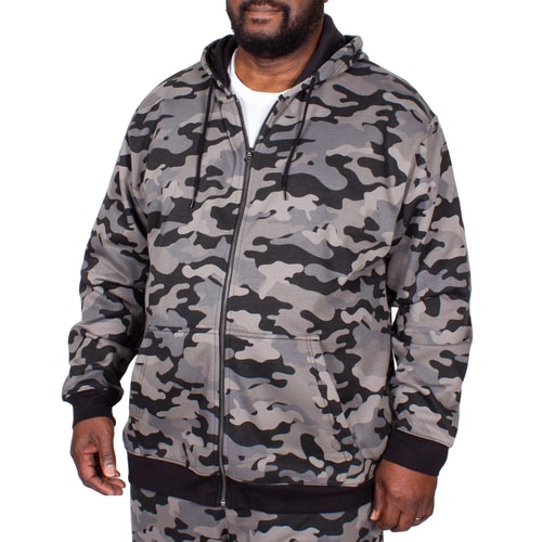 Bigdude Camouflage Full Zip Hoody Grey Tall