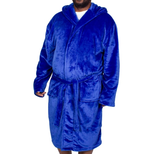 Bigdude Hooded Fleece Dressing Gown Royal Blue