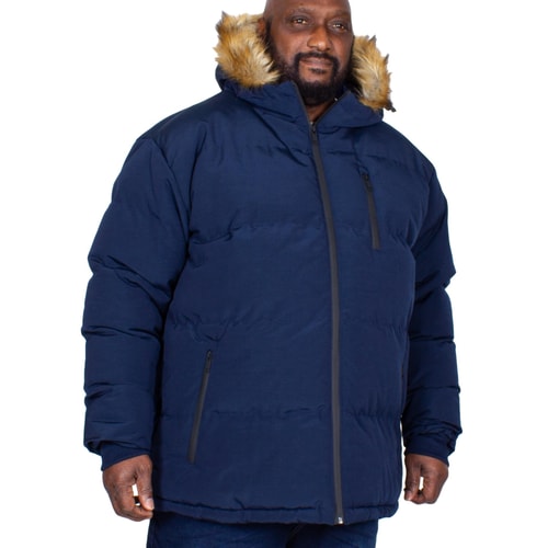 Bigdude Trailblazer Faux Fur Hooded Parka Navy