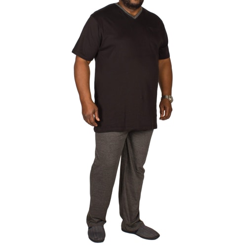 Bigdude V-Neck Pyjamas Black/Charcoal