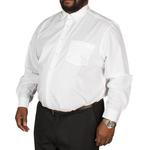 Bigdude Long Sleeve Poplin Shirt White