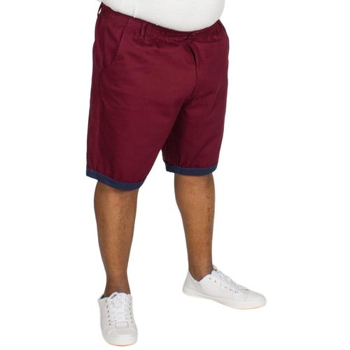 Bigdude Elasticated Waist Chino Shorts Burgundy