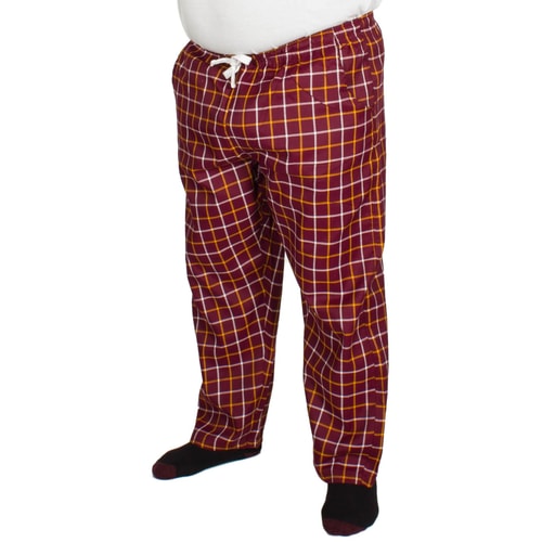 Bigdude Modern Check Lounge Pants Burgundy/Orange