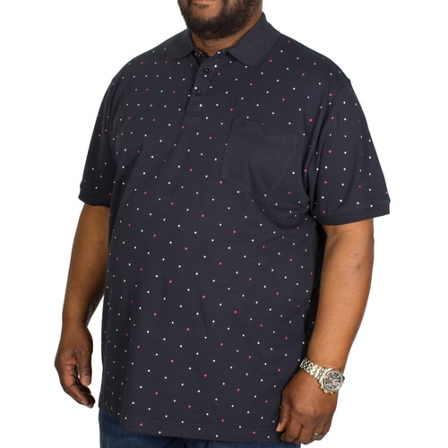Bigdude Dotted Polo Shirt Navy