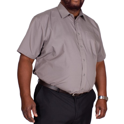Bigdude Classic Short Sleeve Poplin Shirt Charcoal