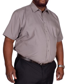 Bigdude Classic Short Sleeve Poplin Shirt Charcoal