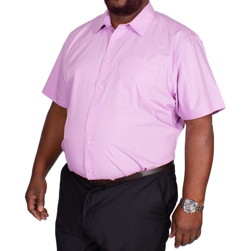 Bigdude Classic Short Sleeve Poplin Shirt Violet