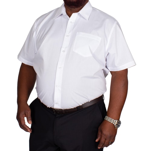 Bigdude Classic Short Sleeve Poplin Shirt White