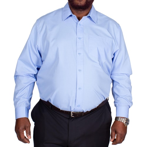 Bigdude Classic Long Sleeve Poplin Shirt Light Blue Tall