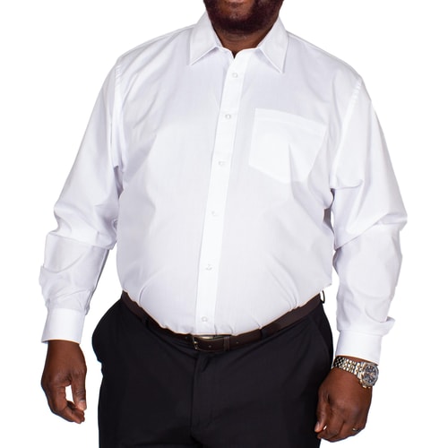 Bigdude Classic Long Sleeve Poplin Shirt White Tall
