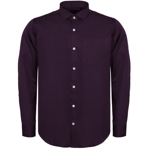 Bigdude Fine Twill Long Sleeve Shirt Plum