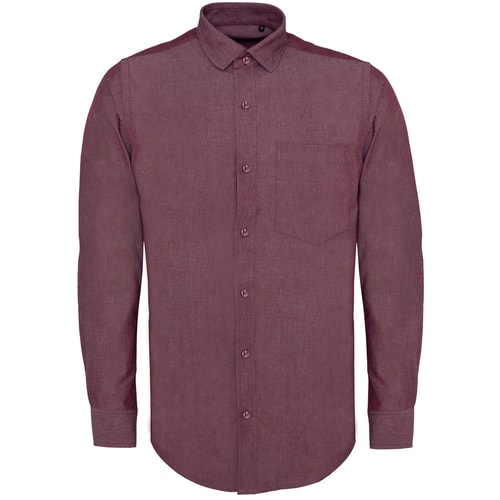 Bigdude Chambray Long Sleeve Shirt Red