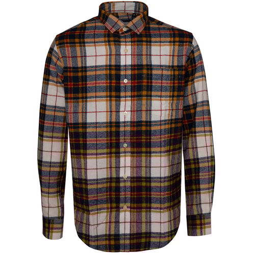 Bigdude Check Flannel Long Sleeve Shirt Yellow/Red Tall