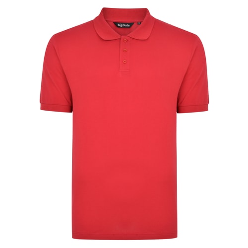 Bigdude Plain Polo Shirt Red Space Cherry