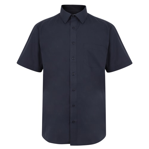 Bigdude Classic Short Sleeve Poplin Shirt Navy Tall