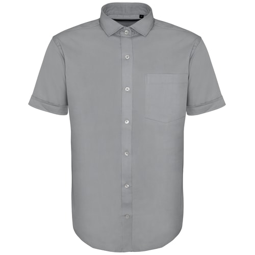 Bigdude Fine Twill Short Sleeve Shirt Stone Tall