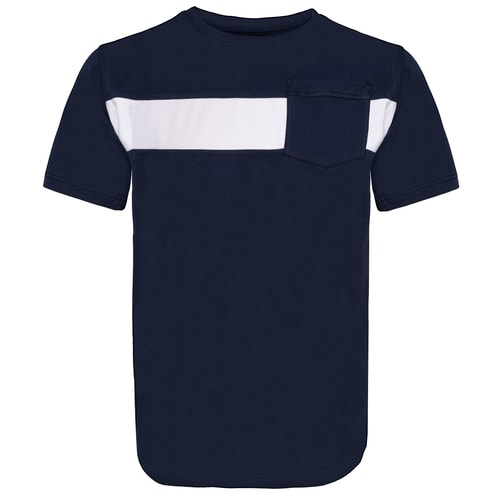 Bigdude Stripe Crew Neck T-Shirt Navy