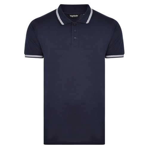 Bigdude Tipped Polo Shirt Navy Tall