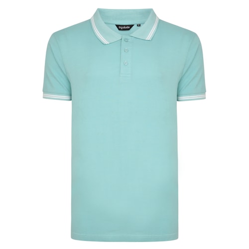 Bigdude Tipped Polo Shirt Turquoise Tall