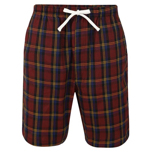 Bigdude Woven Check Pyjama Shorts Red/Yellow