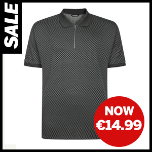 Zipped Geometric Polo Shirt now €14.99
