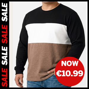 Colour Block Long Sleeve T-Shirt Now €10.99