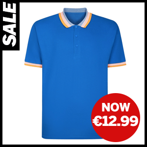 Jacquard Contrast Pique Polo  Shirt now €12.99