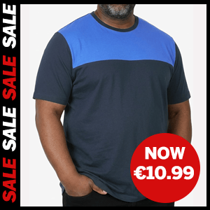 Cut & Sew 2 Tone T-Shirt Now €10.99