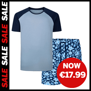 Pure Cotton Floral Raglan PJ Set Light now €17.99