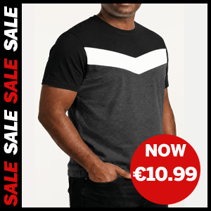 Chevron Cut & Sew T-Shirt Now €10.99