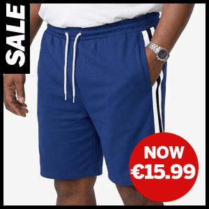 Contrast Tape Loop Back Shorts now €15.99