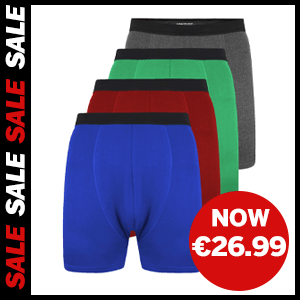 4 Pack Jersey Knitted Boxer Shorts now €26.99